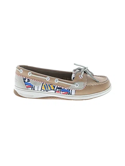Pre-owned Sperry Top-sider® Flats Tan Graphic Pattern Shoes In Brown