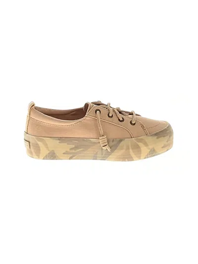 Pre-owned Sperry Top-sider® Kids' Sneakers Tan Camo Pattern Shoes In Brown