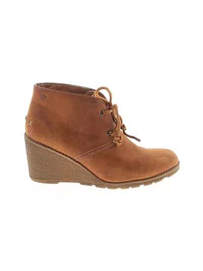 Pre-owned Sperry Top-sider® Ankle Boots Tan Shoes In Brown