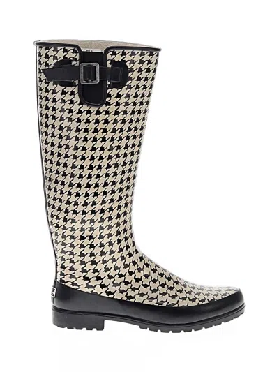 Pre-owned Sperry Top-sider® Boots Black Houndstooth Pattern Shoes