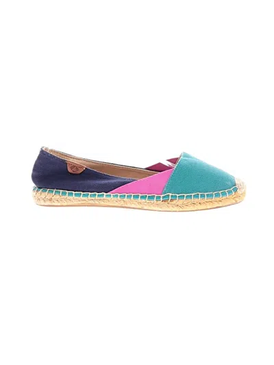 Pre-owned Sperry Top-sider® Flats Blue Color Block Pattern Shoes