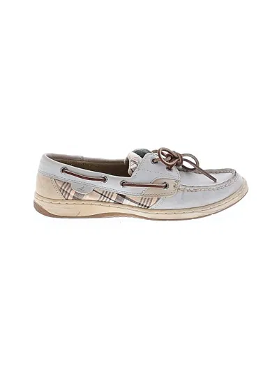 Pre-owned Sperry Top-sider® Flats Gray Plaid Pattern Shoes