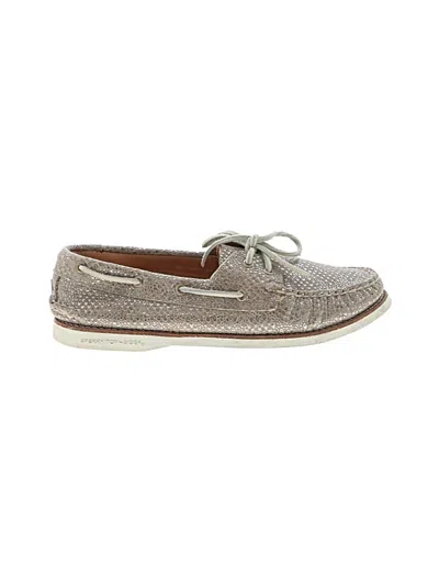 Pre-owned Sperry Top-sider® Flats Gray Tweed Pattern Shoes