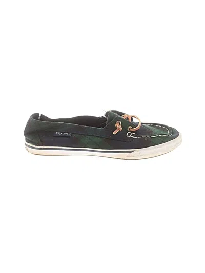 Pre-owned Sperry Top-sider® Flats Green Tie-dye Pattern Shoes