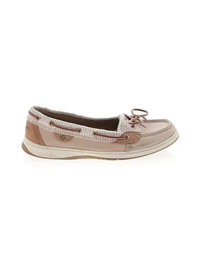 Pre-owned Sperry Top-sider® Flats Pink Plaid Pattern Shoes