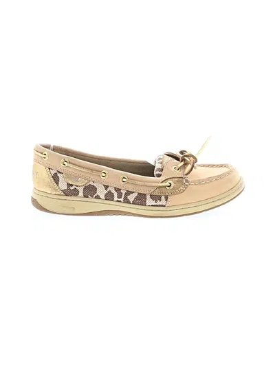 Pre-owned Sperry Top-sider® Flats Tan Camo Pattern Shoes In Brown