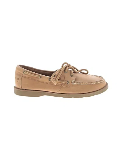 Pre-owned Sperry Top-sider® Flats Tan Solid Pattern Shoes In Brown