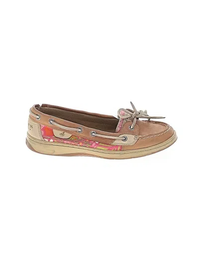Pre-owned Sperry Top-sider® Flats Tan Tropical Pattern Shoes