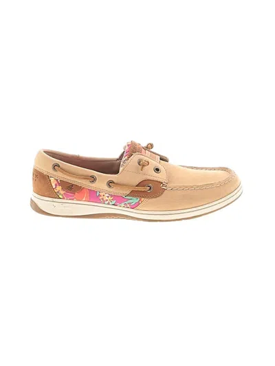 Pre-owned Sperry Top-sider® Flats Tan Tropical Pattern Shoes