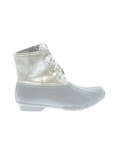 Pre-owned Sperry Top-sider® Rain Boots Silver Shoes