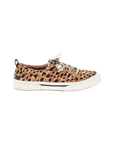 Pre-owned Sperry Top-sider® Sneakers Brown Animal Print Pattern Shoes
