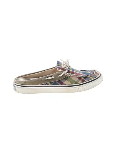 Pre-owned Sperry Top-sider® Sneakers Green Plaid Pattern Shoes