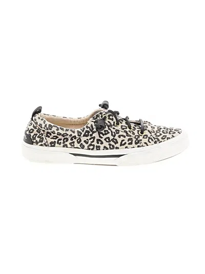 Pre-owned Sperry Top-sider® Sneakers Ivory Animal Print Pattern Shoes