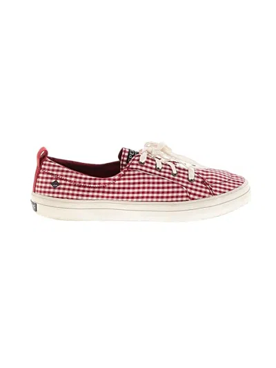 Pre-owned Sperry Top-sider® Sneakers Red Checkered/gingham Pattern Shoes