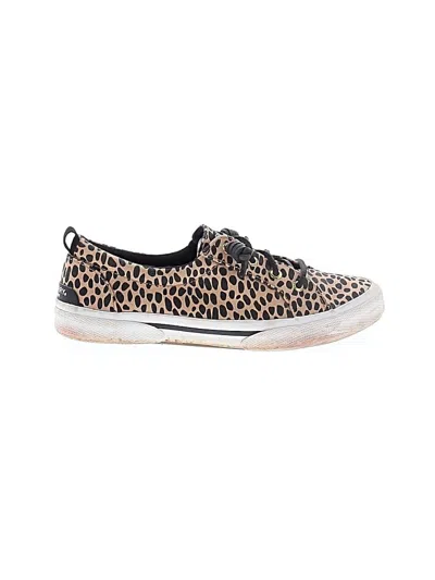 Pre-owned Sperry Top-sider® Sneakers Tan Animal Print Pattern Shoes