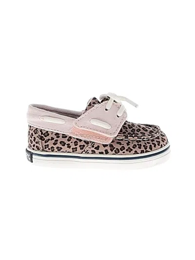 Pre-owned Sperry Top-sider® Babies' Sneakers Tan Animal Print Pattern Shoes In Brown