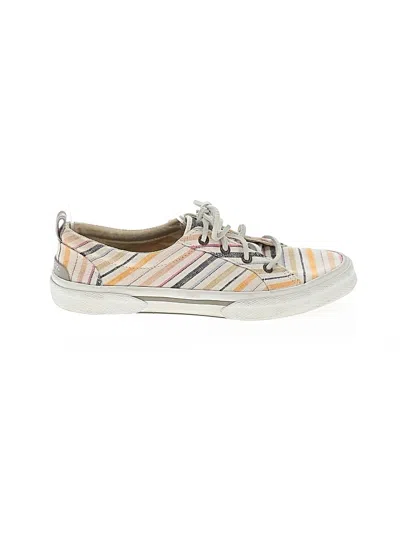 Pre-owned Sperry Top-sider® Sneakers White Stripes Pattern Shoes