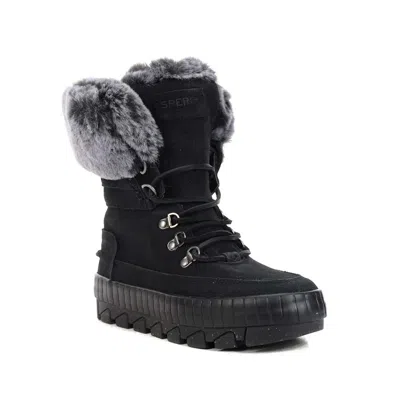 Sperry Torrent Sts86832 Women's Black Faux Fur Waterproof Winter Boot Jobb1664