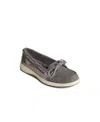Sperry Womens Leather Trim Leather Moccasins In Mix Mat Dark Gray
