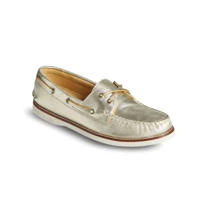 Sperry Women's A/o 2-eye Montana Loafer Shoes In Gold In Silver