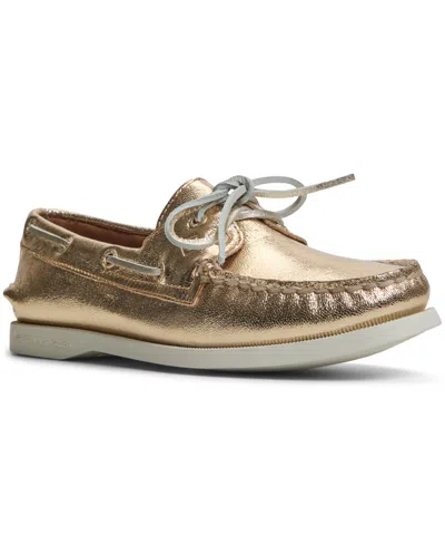 Sperry Women's Authentic Original 2 Eye Lace-up Boat Shoe In Gold
