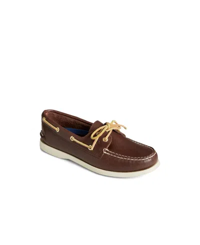 Sperry Women's Authentic Original Round Toe Shoes In Smooth Brown