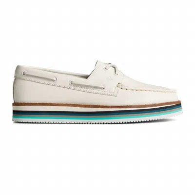 Sperry Women's Authentic Original Stacked Boat Shoe In White