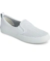Sperry Women's Crest Twin Gore Perforated Slip On Sneakers, Created For Macy's In White