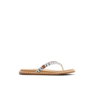 Sperry Women's Isla Thong Embroider Sandal In White/blue