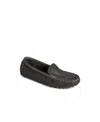 Sperry Women's Port Driver Round Toe Flats In Tumbled Black