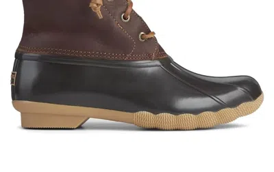 Sperry Women's Saltwater Duck Boot In Tan/dark Brown In Black