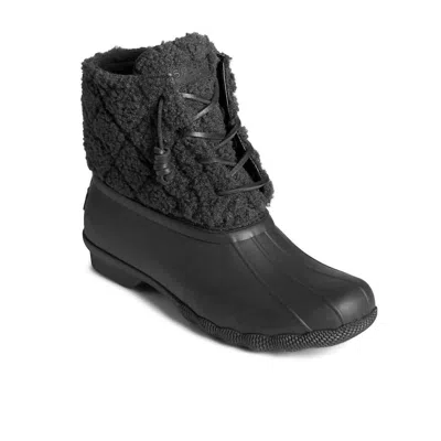 Sperry Women's Saltwater Sherpa Duck Boots In Black