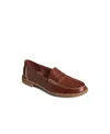 Sperry Seaport Womens Memory Foam Leather Loafers In Smooth Brown