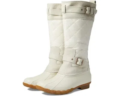 Sperry Women's  Saltwater Sts87775 Ivory Waterproof Tall Duck Boots Rhs7057 In Multi