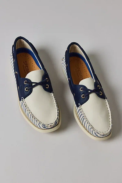 Sperry Women's Striped Authentic Original 2-eye Boat Shoe In White/navy, Women's At Urban Outfitters