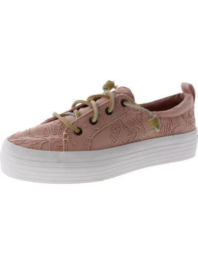 Sperry Womens Canvas Floral Casual And Fashion Sneakers In Medium Beige