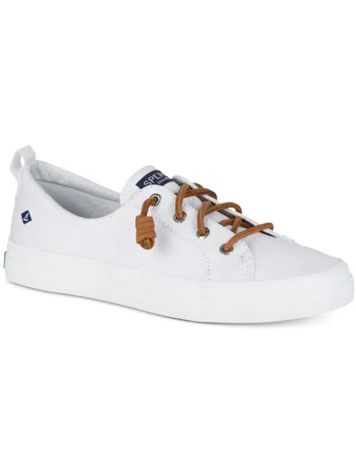 Sperry Womens Canvas Low Top Casual Shoes In White