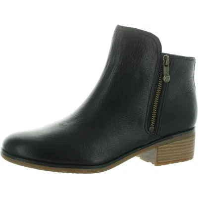 Sperry Womens Zipper Leather Ankle Boots In Black