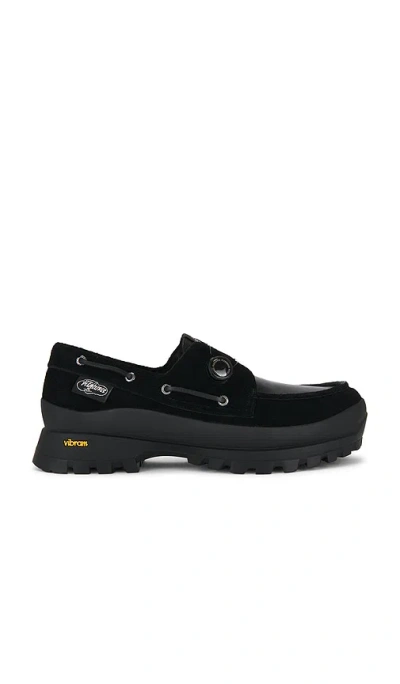 Sperry X Pleasures 3-eye Vibram Turn-lock Lug Boat Loafer In Black