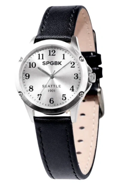 Spgbk Watches Archive Seattle 1901 Leather Strap Watch, 32mm In Silver