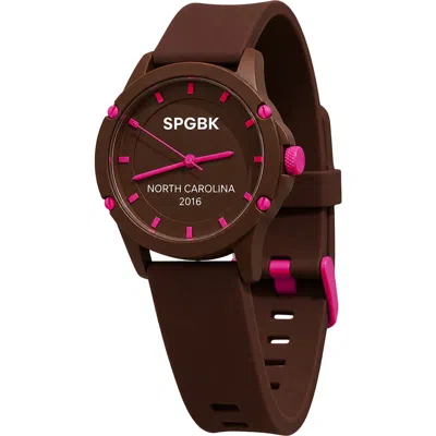 Spgbk Watches Chocolate Raspberry Silicone Strap Watch, 32mm Case In Brown