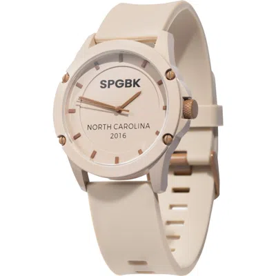 Spgbk Watches Cookie Dough Silicone Strap Watch, 44mm In Cream/brown