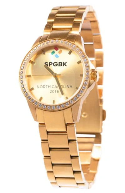 Spgbk Watches Crystal Bracelet Watch, 32mm In Gold Tone