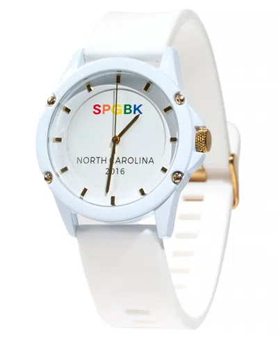 Spgbk Watches Unisex Pride White Silicone Watch 44mm