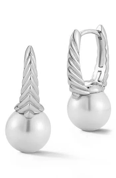Sphera Milano 10-10.5mm Cultured Pearl Huggie Hoop Earrings In Metallic
