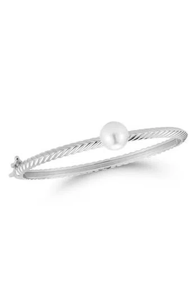 Sphera Milano 10mm Cultured Pearl Bangle Bracelet In Metallic