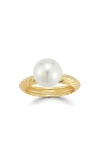 Sphera Milano 10mm Cultured Pearl Ring In Gold