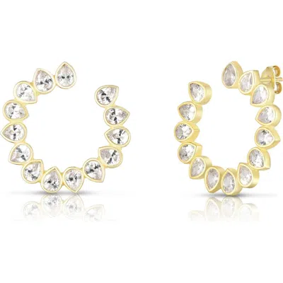 Sphera Milano 14k Gold Over Sterling Silver Open Flower Stud Earrings