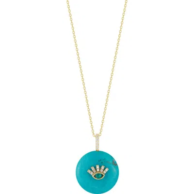 Sphera Milano 14k Gold Plate Evil Eye Pendant Necklace