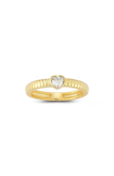 Sphera Milano 14k Gold Plate Heart Cz Ring